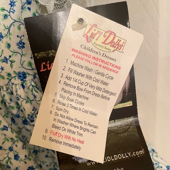 Vintage NWT Lid’l Dolly’s Girl Floral Ruffle Dress with Lace, 3T - Picture 3 of 10